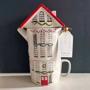 Anthropologie Cozy Teapot Mug Tower Set New